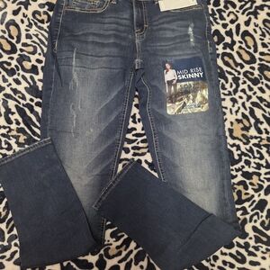 Jordache Soft Touch Mid Rise Skinny Jeans - Dark Blue NWT